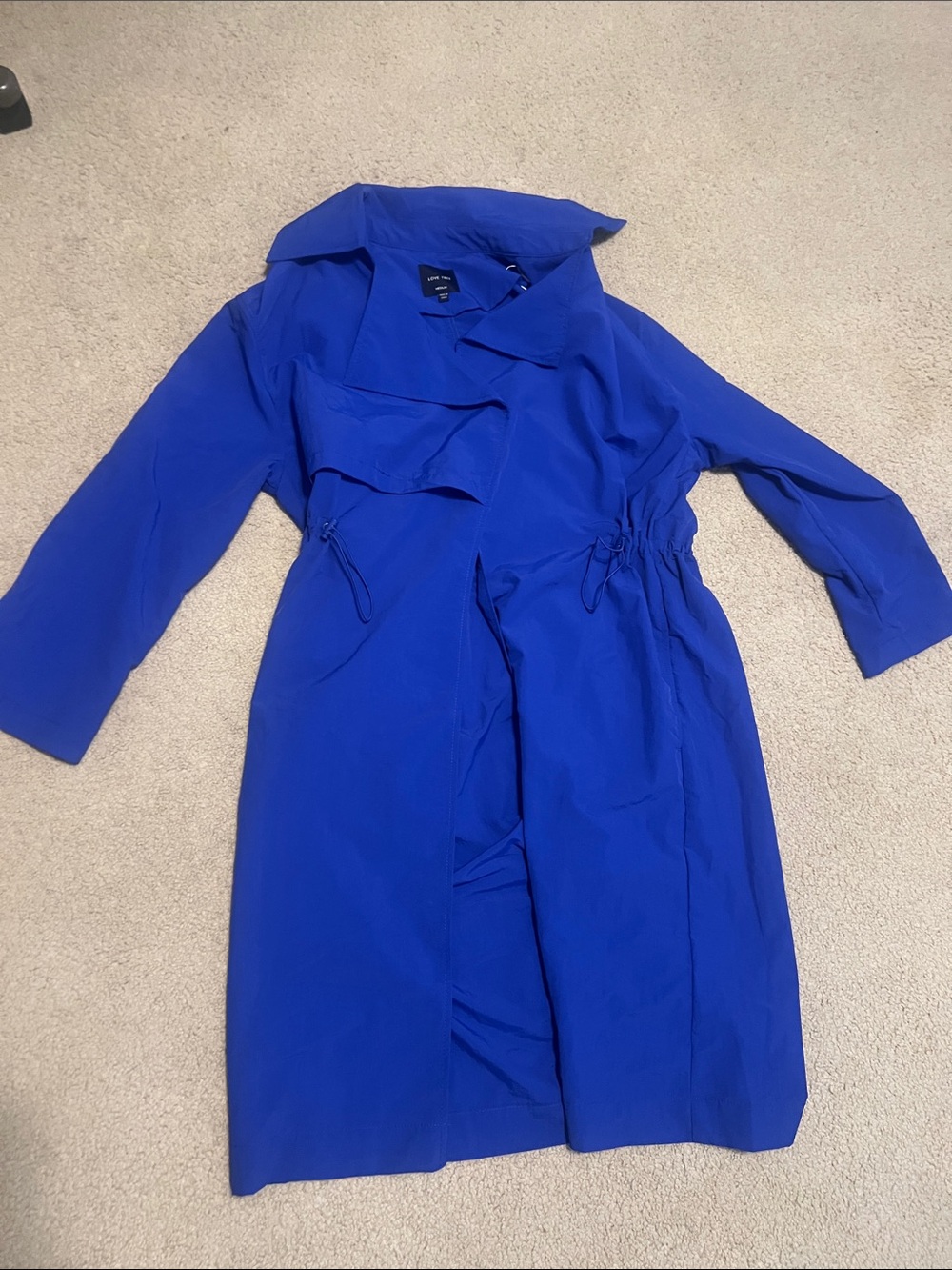 Love Tree Cobalt Blue Long Sleeve Trench